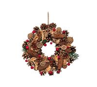 Samuel ALEXANDER 30cm Winter Spice Hanging Christmas Wreath with Pine Cones Red Berries & Dried Fruit