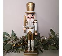 Samuel ALEXANDER 30cm Wooden Christmas Nutcracker Soldier Decoration with White Body and Shoes