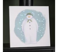 Samuel Alexander 30X30Cm Christmas The Snowman Led Wall Canvas Picture