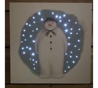 Samuel Alexander 30x30cm Christmas The Snowman LED Wall Canvas Picture
