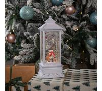 Samuel Alexander 31cm Dual Powered Light up Glitter Christmas Water Spinner with Snowman Scene in Brown Samuel Alexander Brown