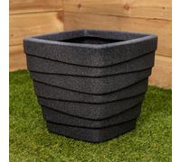 Samuel Alexander 31Cm Small Square Dark Grey Garden Patio Trojan Plant Pot