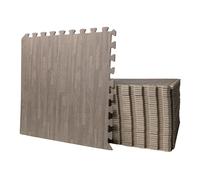 Samuel Alexander 32 Piece Grey Wood Effect EVA Foam Floor Protective Tiles / Mats 60x60cm Each - Set Covers 11.52 sqm (124 sq ft)