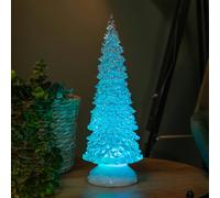 Samuel Alexander 32cm Dual Power LED Christmas Glitter Water Spinner Colour Changing Tree