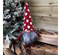 Samuel Alexander 32cm Festive Christmas Red & Grey Bearded Gonk with White Polka Dot Hat Samuel Alexander Red