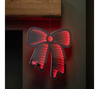 32cm Light up Hanging Bow Infinity Christmas Decoration with Red LEDs Samuel Alexander Red One Size