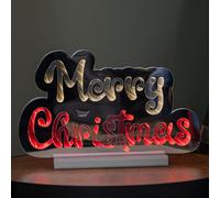 Samuel Alexander 32Cm Light Up Merry Christmas Infinity Light With Red & White Leds On Base