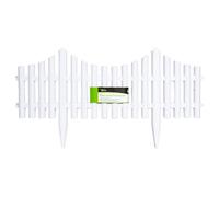 Samuel Alexander 33Cm 4 Piece Set White Wood Effect Picket Fence Garden Edging