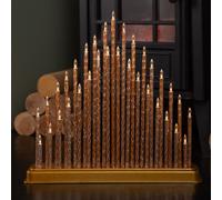 Samuel Alexander 33Cm Battery Operated Gold Light Up Christmas Candle Bridge With 33 Warm White Leds