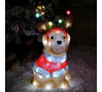 Samuel Alexander 33cm Festive Acrylic Lit Dog Outdoor Christmas Decoration with 40 LED