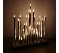 Samuel Alexander 33cm Premier Christmas Candle Bridge Star Shaped with 20 LEDs In Silver Mains Power