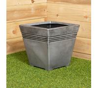 Samuel Alexander Milano Square Grey Pewter Garden Planter - 33.5cm Tall