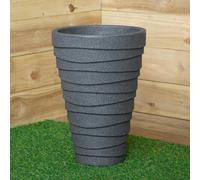 Samuel Alexander 33cm x 48cm Large Plastic Trojan Garden Plant Pot in Dark Grey
