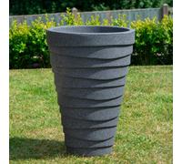 Samuel Alexander 33Cm X 48Cm Large Plastic Trojan Garden Plant Pot In Dark Grey