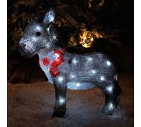 Samuel Alexander 34cm Battery Operated Light up Acrylic Christmas Donkey Decoration with White LEDs in Grey Samuel Alexander Grey