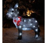 Samuel Alexander 34Cm Battery Operated Light Up Acrylic Christmas Donkey Decoration With White Leds