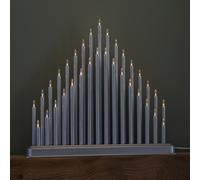 Samuel Alexander 34cm Battery Operated Light up Christmas Candlebridge in Silver with Warm White LEDs Samuel Alexander Silver