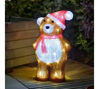 Samuel Alexander 34cm Battery Operated Light up Christmas Ice Teddy with Cool White LEDs