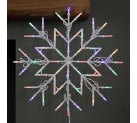 34cm Battery Operated Light up Christmas Snowflake with 50 Multi-Coloured LEDs
