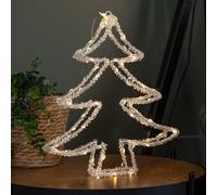 Samuel Alexander 34Cm Light Up Acrylic Christmas Tree With 80 Warm White Static & Flashing Leds
