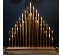 Samuel Alexander 34cm Light up Rose Gold Christmas Candlebridge with 33 LEDs in Warm White