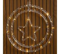 Samuel Alexander 34cm Light Up Star Rings Christmas Decoration with 45 Warm White LEDs Samuel Alexander White