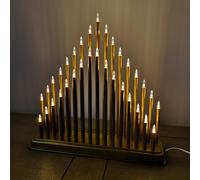 Samuel Alexander 34Cm Premier Christmas Candlebridge With 33 Leds In Gold Mains Operated