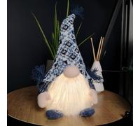 Samuel Alexander 35Cm Battery Operated Light Up Sitting Christmas Gonk In Light Blue