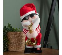 Samuel Alexander 35Cm Battery Powered Animated And Singing Santa With Saxophone Decoration