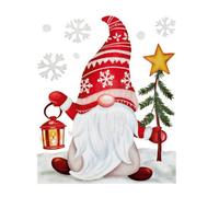 Samuel Alexander 35Cm Christmas Gonk In Snow Scene Window Decal Decoration With Glitter