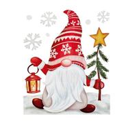 Samuel ALEXANDER 35cm Christmas Gonk in Snow Scene Window Decal Decoration with Glitter