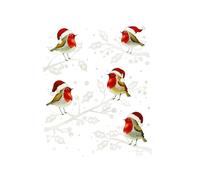 Samuel ALEXANDER 35cm Christmas Robin in Santa Hat Window Decal Decoration with Glitter