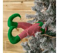 Samuel Alexander 35cm Elf's Stuck Wriggling Christmas Tree Decoration in Green Samuel Alexander Green