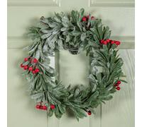Samuel Alexander 35Cm Hanging Christmas Wreath With Red Berries