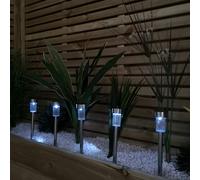Samuel Alexander 36cm 5 White LED Stainless Steel Solar Garden Path Lights