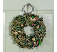 Samuel Alexander 36Cm Bauble And Pinecone Hanging Christmas Wreath With Red Berries