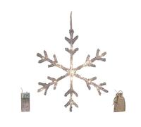 Samuel ALEXANDER 37cm Battery Powered Light up Ice Christmas Snowflake Hanging Decoration with Warm White LEDs