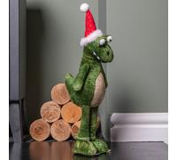 Samuel Alexander 37Cm Green Standing Christmas Dinosaur With Santa Hat