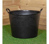 Samuel Alexander 38 X 45Cm Large Black Plastic Tub Bucket With 42 Litre Capacity & Carry Handles