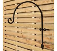 Samuel Alexander 38Cm Black Handcrafted Metal Garden Wall Bracket Hook For Hanging Baskets