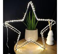 38cm LED Dewdrop Open Star Indoor Outdoor Christmas Decoration in Warm White Samuel Alexander Grey One Size