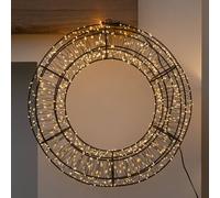 Samuel Alexander 38cm Light up 3D Metal Christmas Wreath with 960 Warm White LEDs in Black Samuel Alexander Black