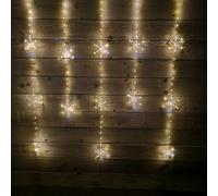 Samuel Alexander 390 LED 1.2m x 1.3m Twinkling Snowflake LED Curtain Christmas Lights Decoration in Warm White Samuel Alexander White