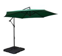 Samuel Alexander 3m Cantilever Banana Green Parasol. Crank Handle & Base Weights Samuel Alexander Green