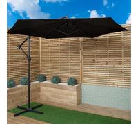 Samuel Alexander 3M Cantilever Parasol In Black With Crank Handle With Uv Protection Outdoor