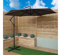 Samuel Alexander 3m Grey Garden Banana Parasol with Crank Handle & UV Protection Samuel Alexander Grey