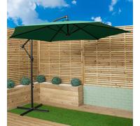 Samuel Alexander 3m Hanging Banana Cantilever Garden Parasol with Cover in Green