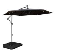Samuel Alexander 3m Solar Powered LED Black Banana Cantilever Parasol & Base Weights Samuel Alexander Black