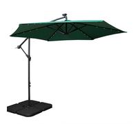 Samuel Alexander 3m Solar Powered LED Green Banana Cantilever Parasol & Base Weights Samuel Alexander Green