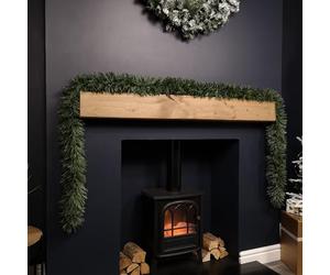 Samuel ALEXANDER 3m x 15cm Festive 6 Ply Chunky Green Pine Christmas Tinsel Garland Decoration